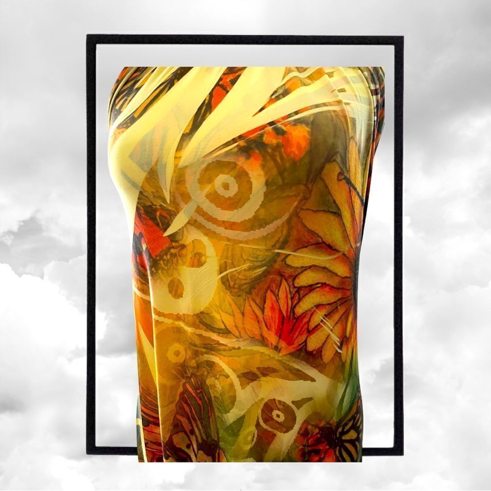 COLORFUL HALTER FORM FITTING DRESS - Picture 4 of 9